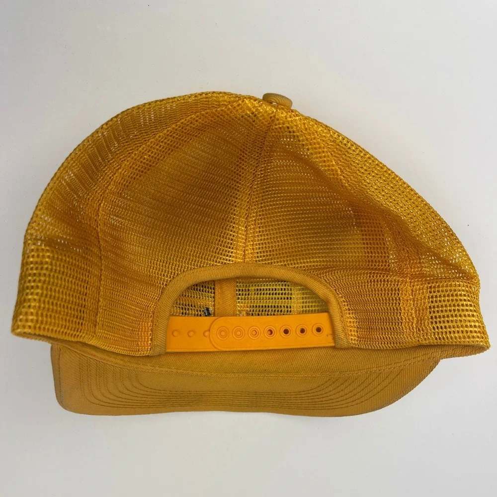 Vintage Darr Equipment CAT Diesel Power Trucker Hat Snapback Caterpillar Yellow